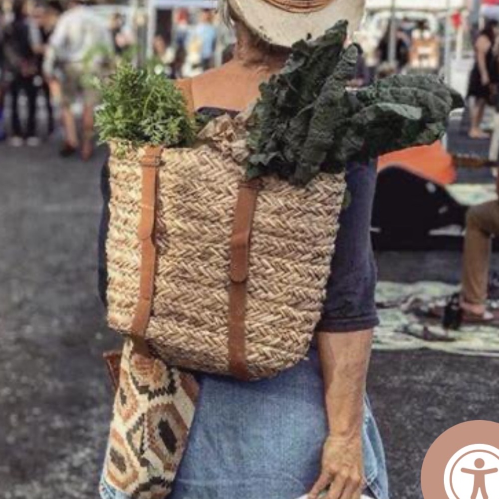 NWT Anthropologie wicker backpack